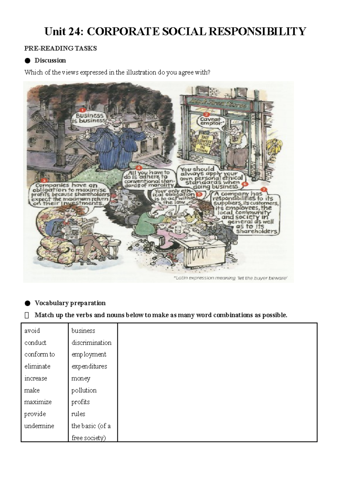 Bản sao của Copy of Unit 24 - Corporate Social Responsibility - Unit 24 ...