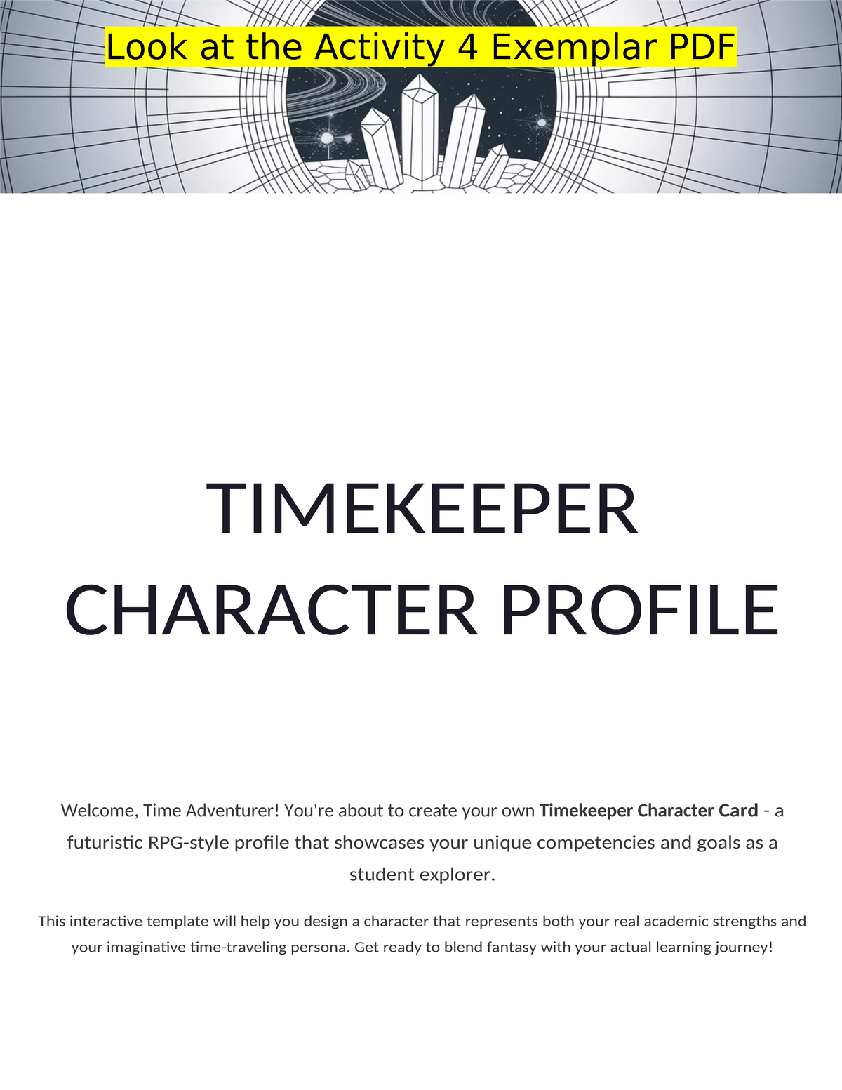 Activity 4 - Timekeeper Character Creation Guide - Studocu
