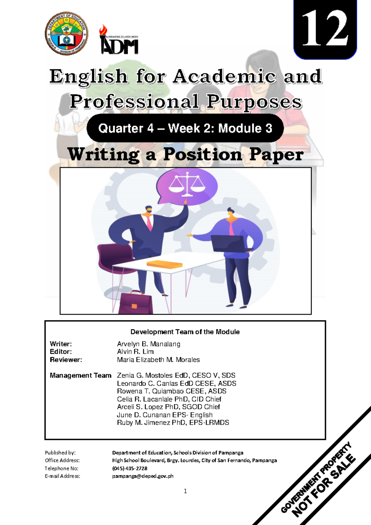 Writing a Position Paper - EAPP Module 3, Quarter 4 - Studocu