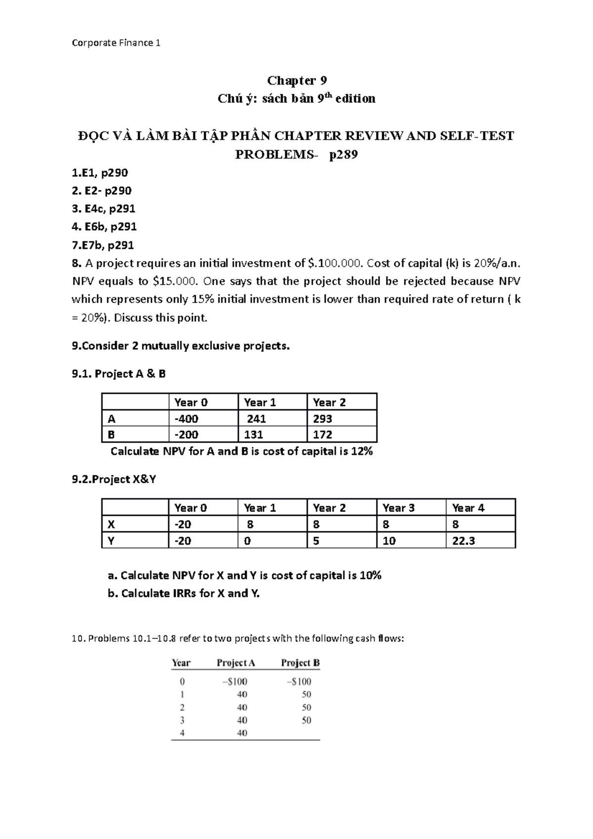 Q- Chapter 9 - Review and Practice Problems Analysis - Studocu