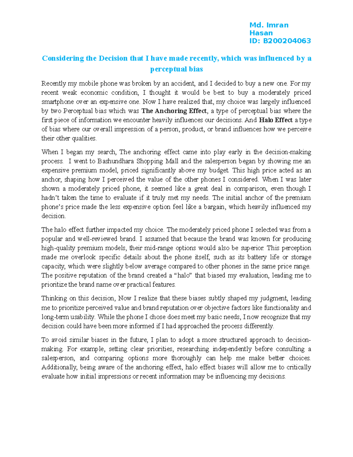 CB01 Essay Notes: Understanding Perceptual Bias in Decision-Making ...