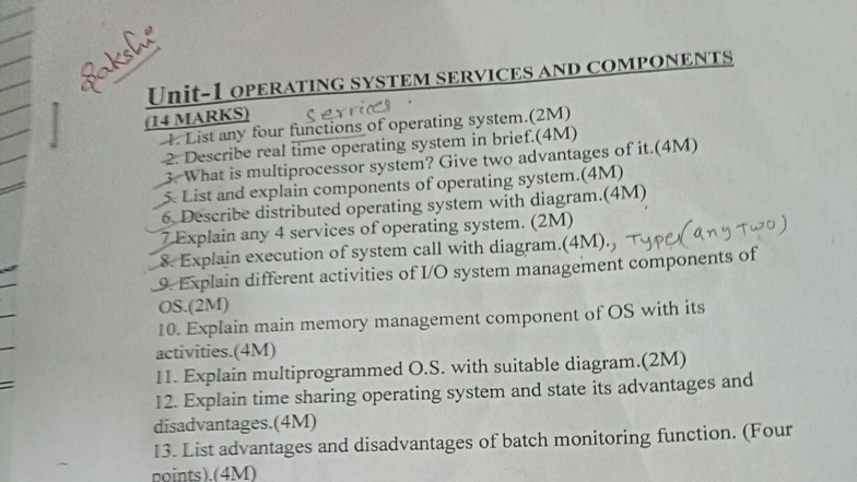 Operating Systems (OS) Concepts and Functions - IM 4M - Studocu