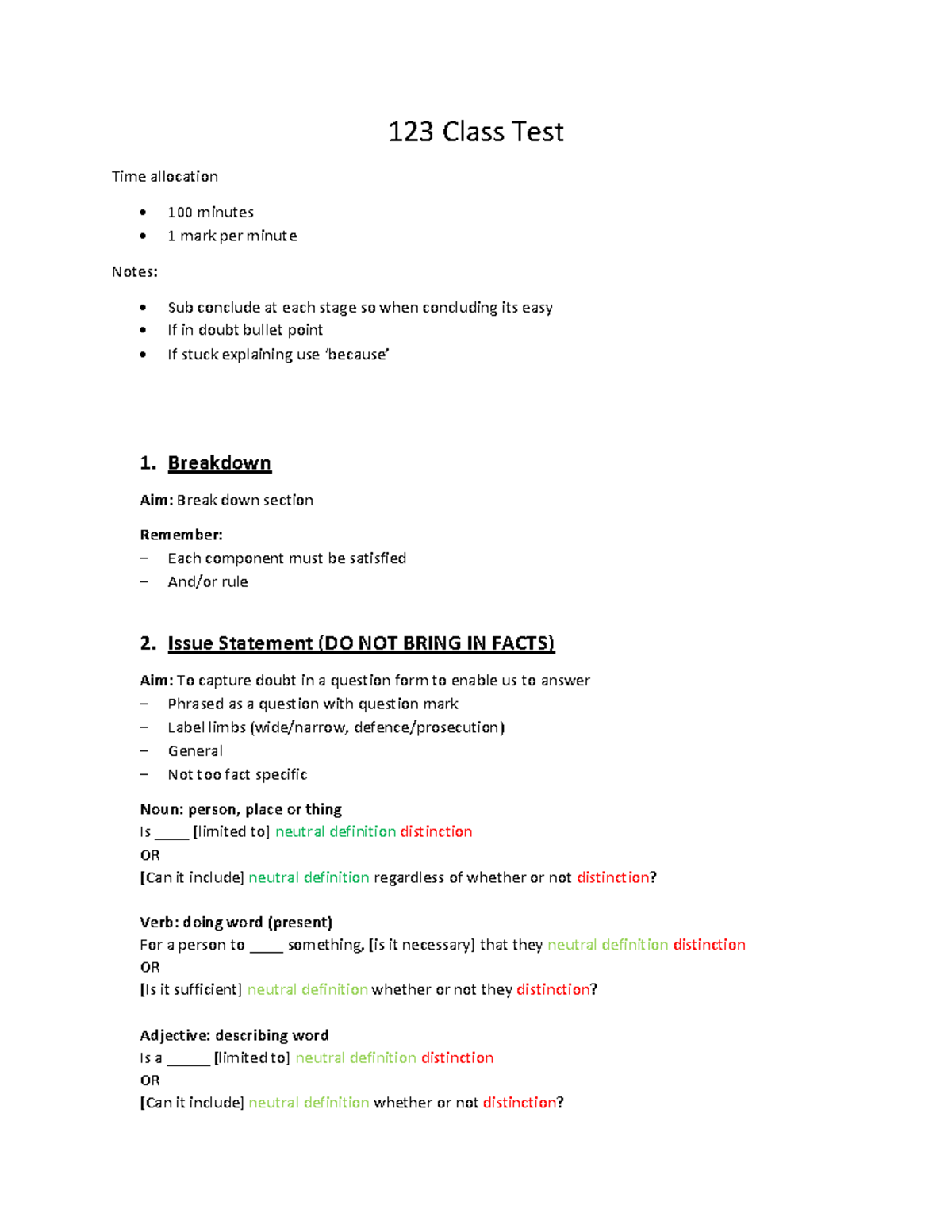 123 Exam Cheatsheet: Step-by-Step Breakdown for Class Test Success ...
