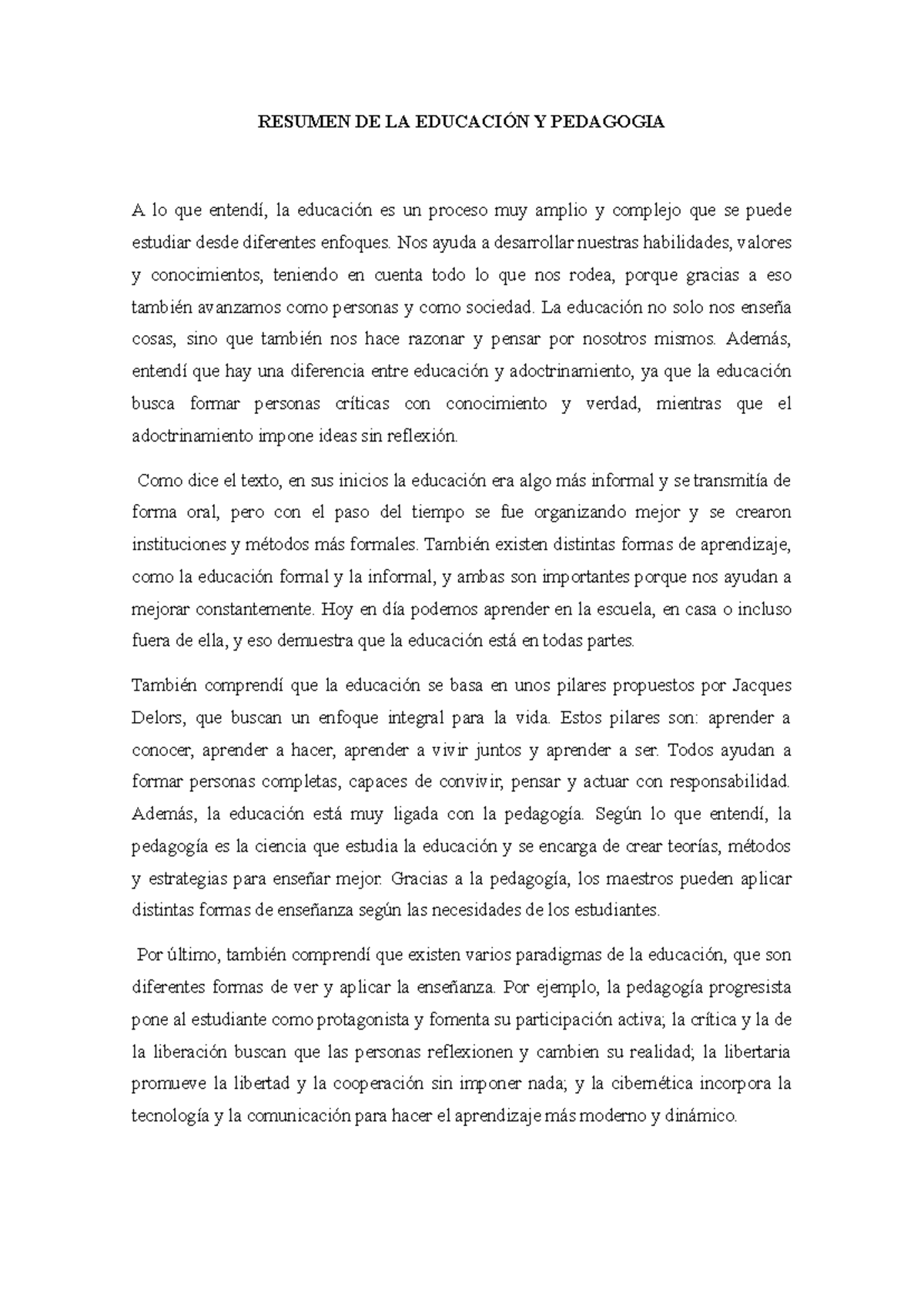 Resumen de Corrientes de Educación y Pedagogía - Studocu