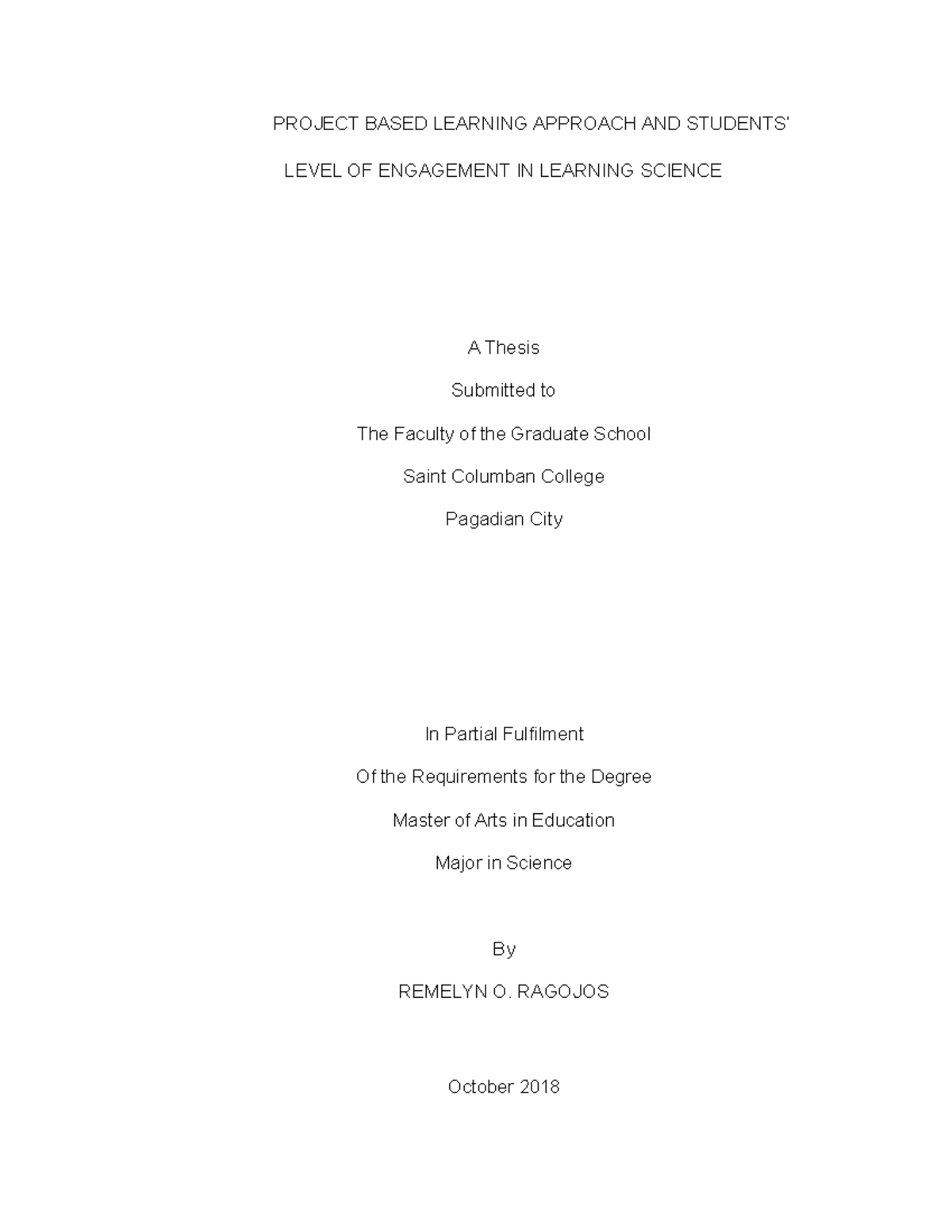 Project based learning research paper - PROJECT BASED LEARNING APPROACH ...