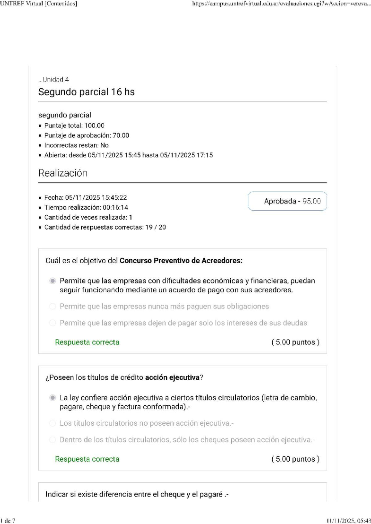 UNTREF Virtual - Evaluación Corregida Segundo Parcial - Studocu