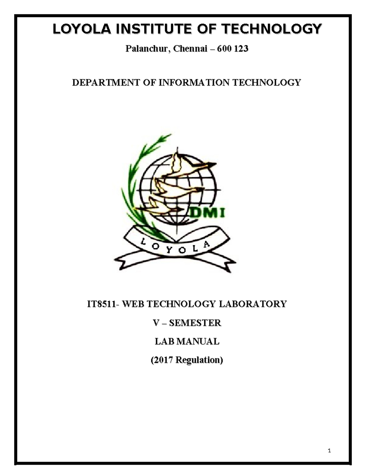 IT8511 WEB TECHNOLOGY LAB MANUAL - Updated 2017 Regulation - Studocu