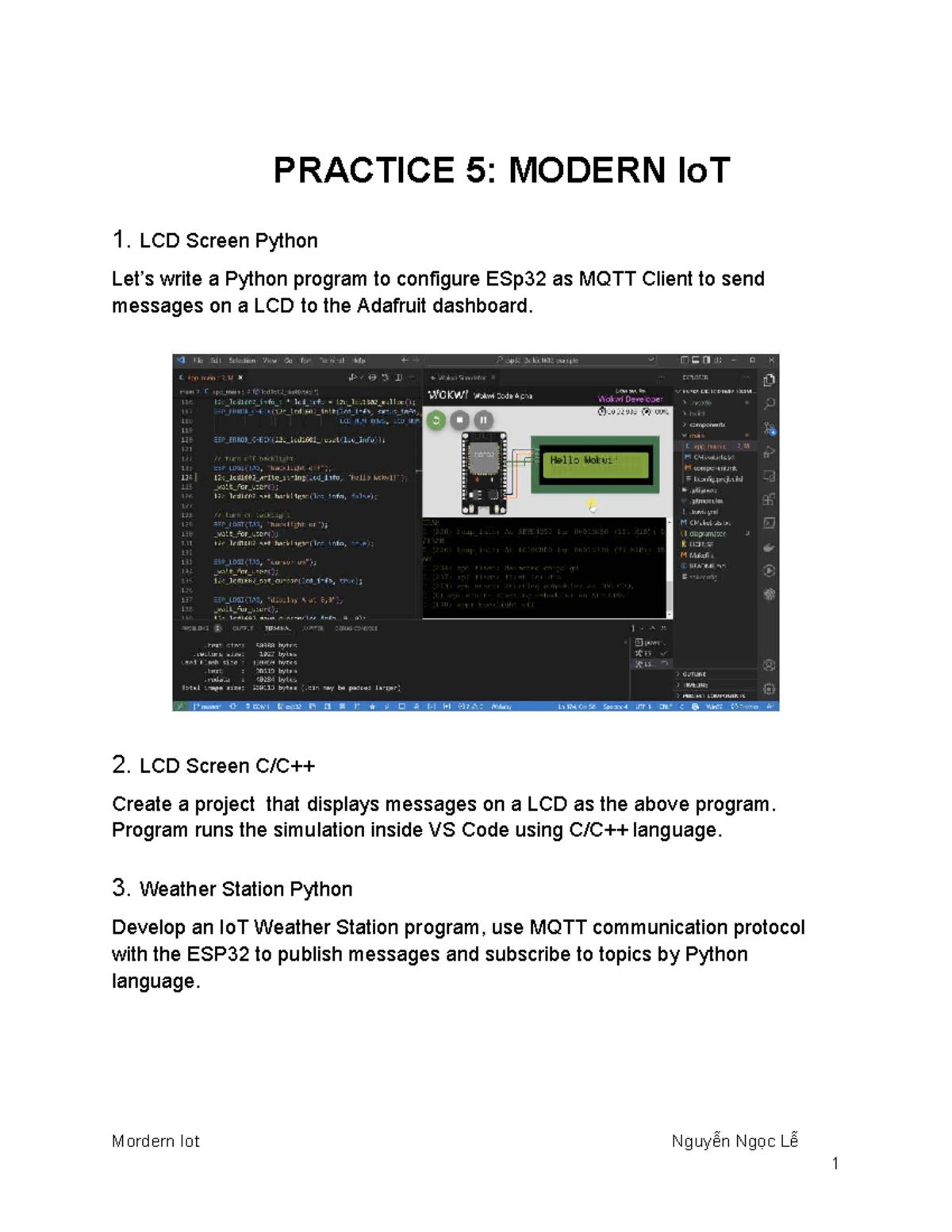 MIoT Ex06: Python Projects for LCD & Weather Station - Studocu
