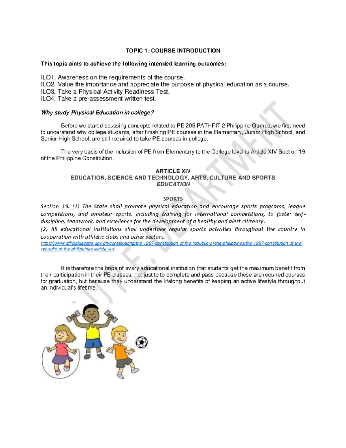 Pathfit 4-PH- Games- Module-2ND SEM 24-25 - TOPIC 1: COURSE ...