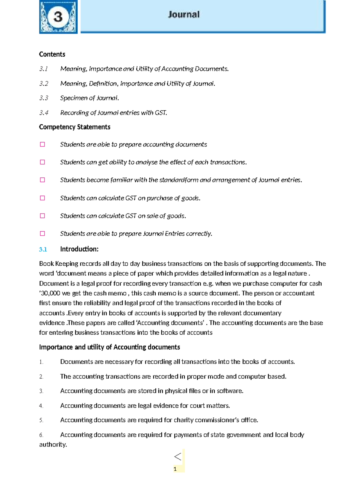 BOOK Keeping III: Importance & Utility of Accounting Documents - Studocu