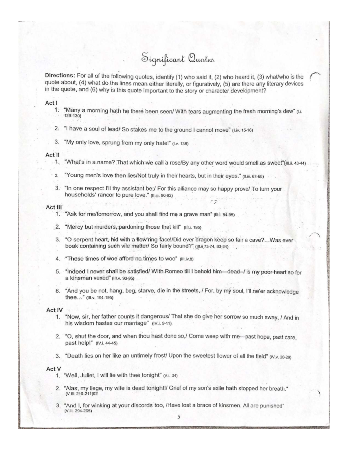 Significant Quotes Analysis - ENG 101 Final Exam - Studocu