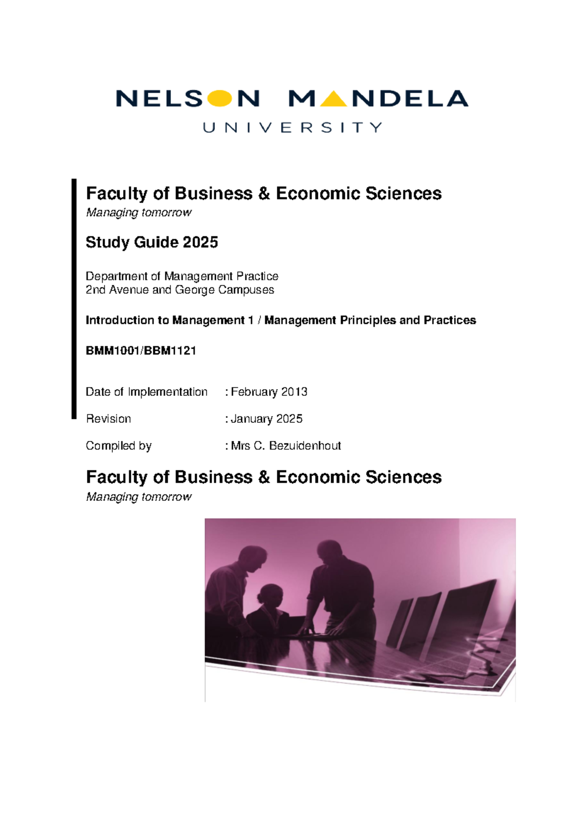 BMM1001 Introduction to Management Study Guide 2025 - Studocu