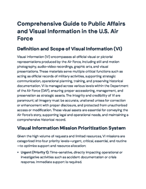 Comprehensive Guide to VI Operations in the U.S. Air Force (PA 101 ...