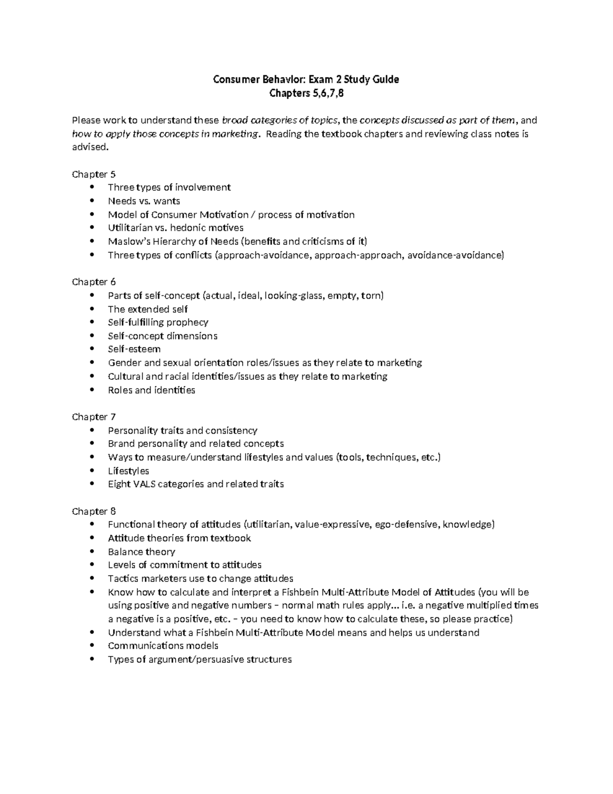 Exam 2 Study Guide CB - Consumer Behavior: Exam 2 Study Guide Chapters ...