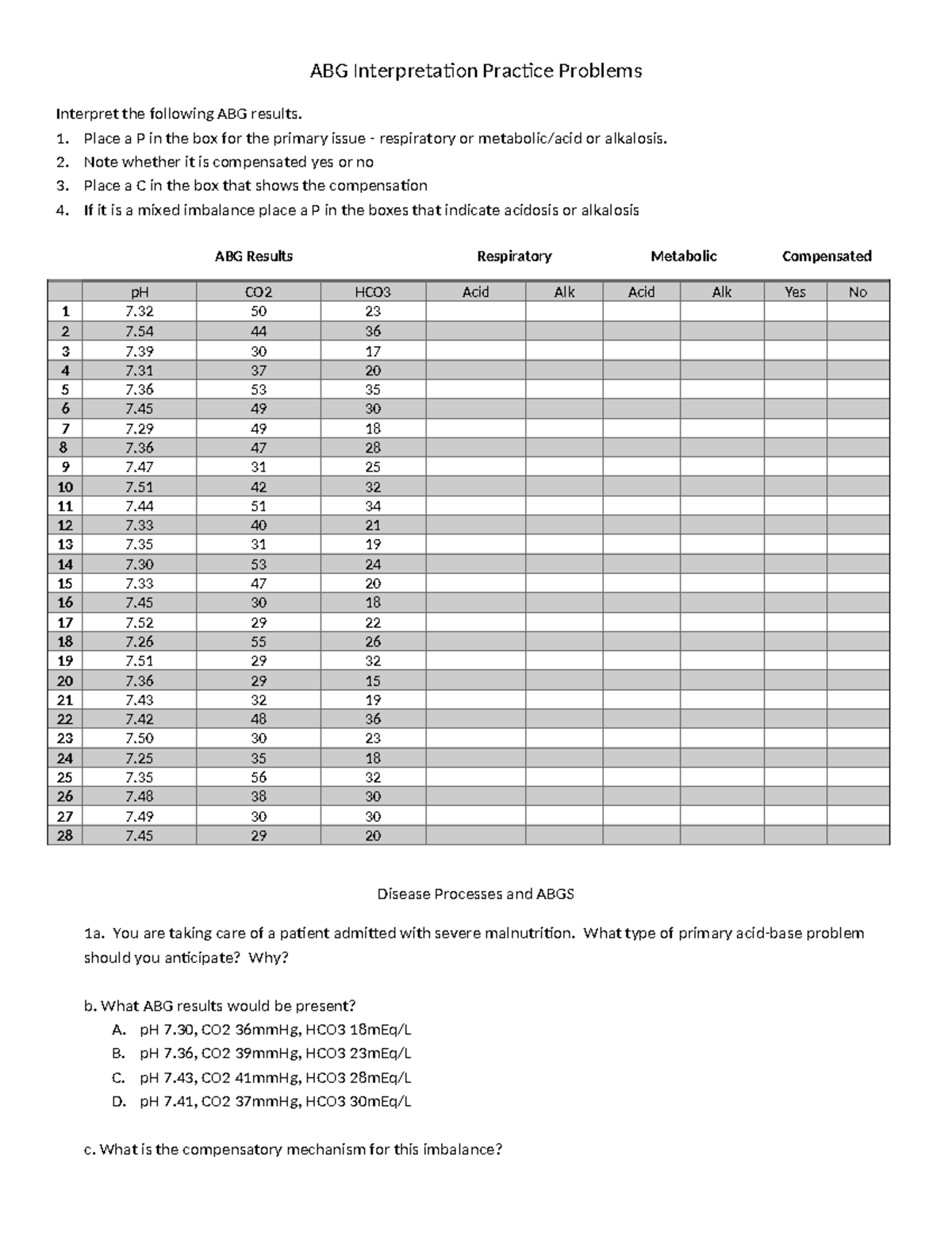 ABG Interpretation Practice Problems-1 - ABG Interpretation Practice ...