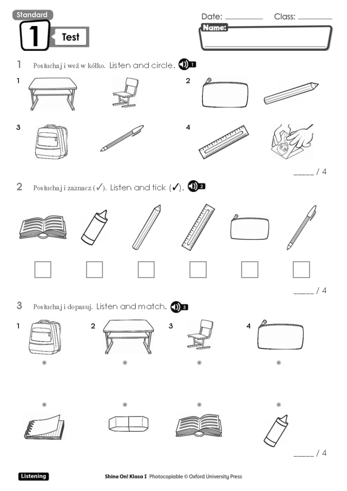 Test Standard 01 SO 1 U1: Listening Activities and Exercises - Studocu