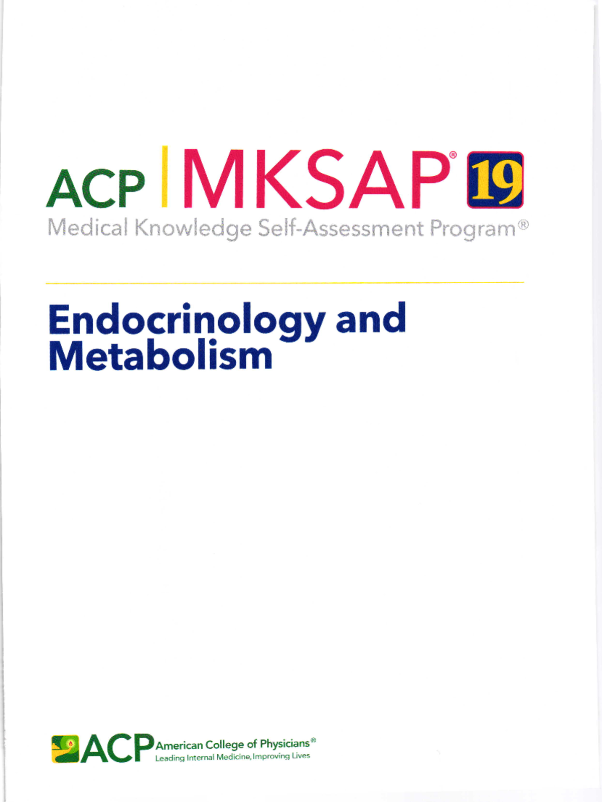 2021 endocrinology and metabolism - ACP MKSA Endogri nology and 