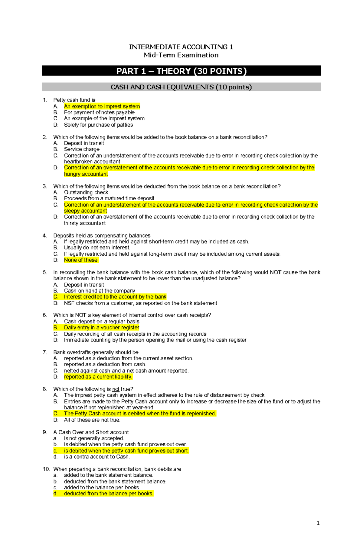 526207204 Intact 1 Midterm Exam Answer Key & Solutions - Studocu