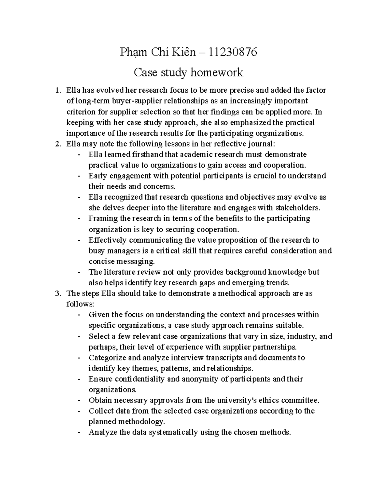 Case Study Homework 1: Supplier Selection & Research Insights (11230876 ...