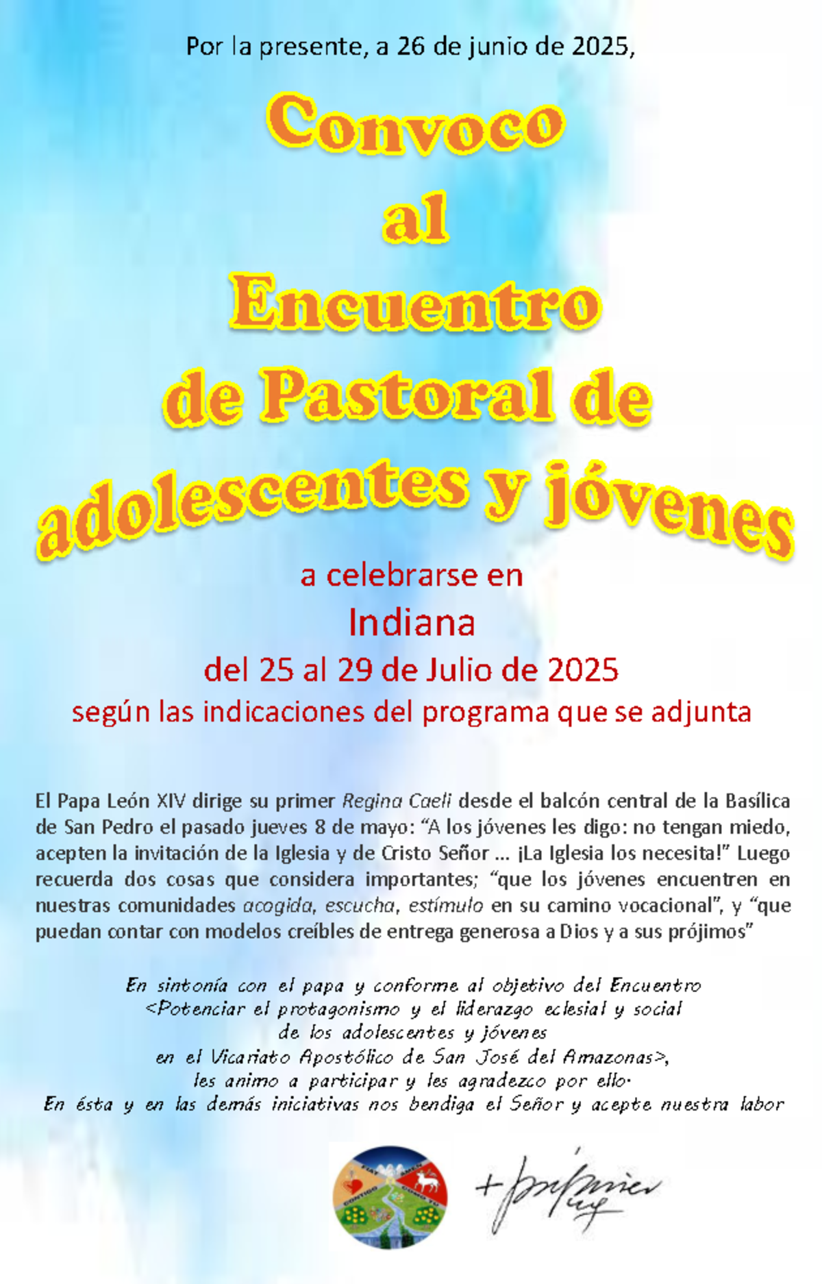 Convocatoria Encuentro Pastoral Juvenil 2025 en Indiana - Studocu