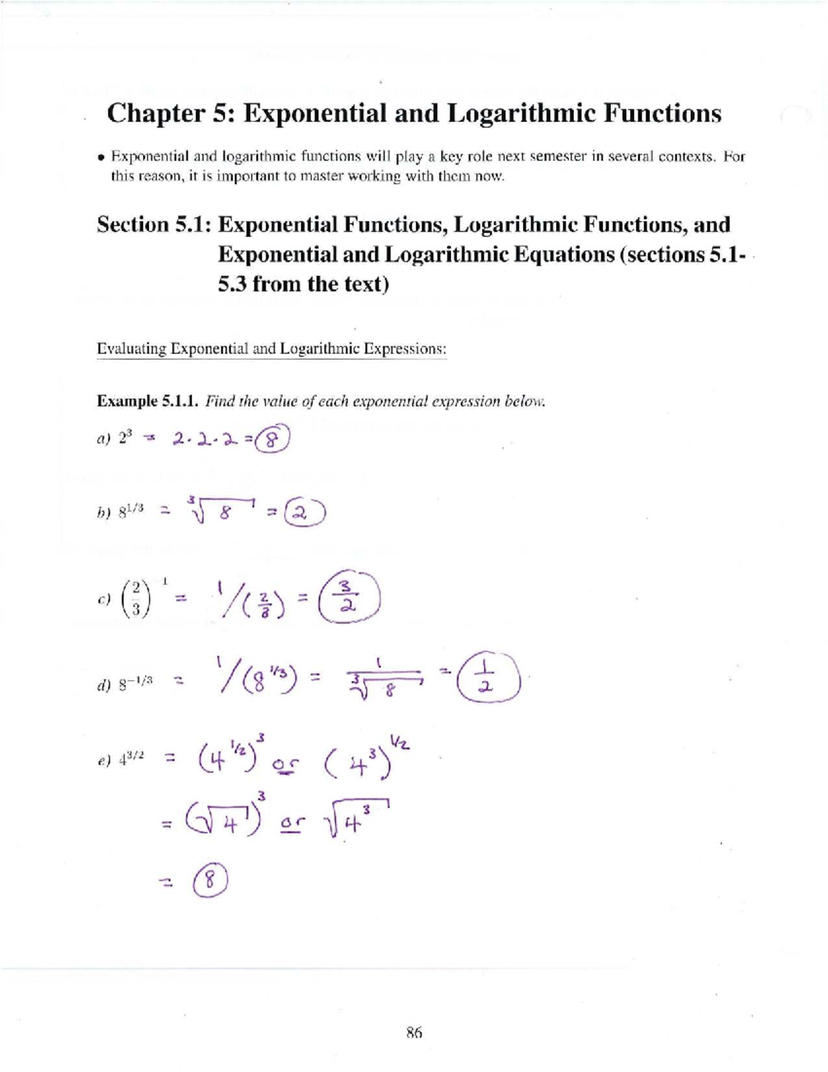Chapter 5: Exponential and Logarithmic Functions - Studocu