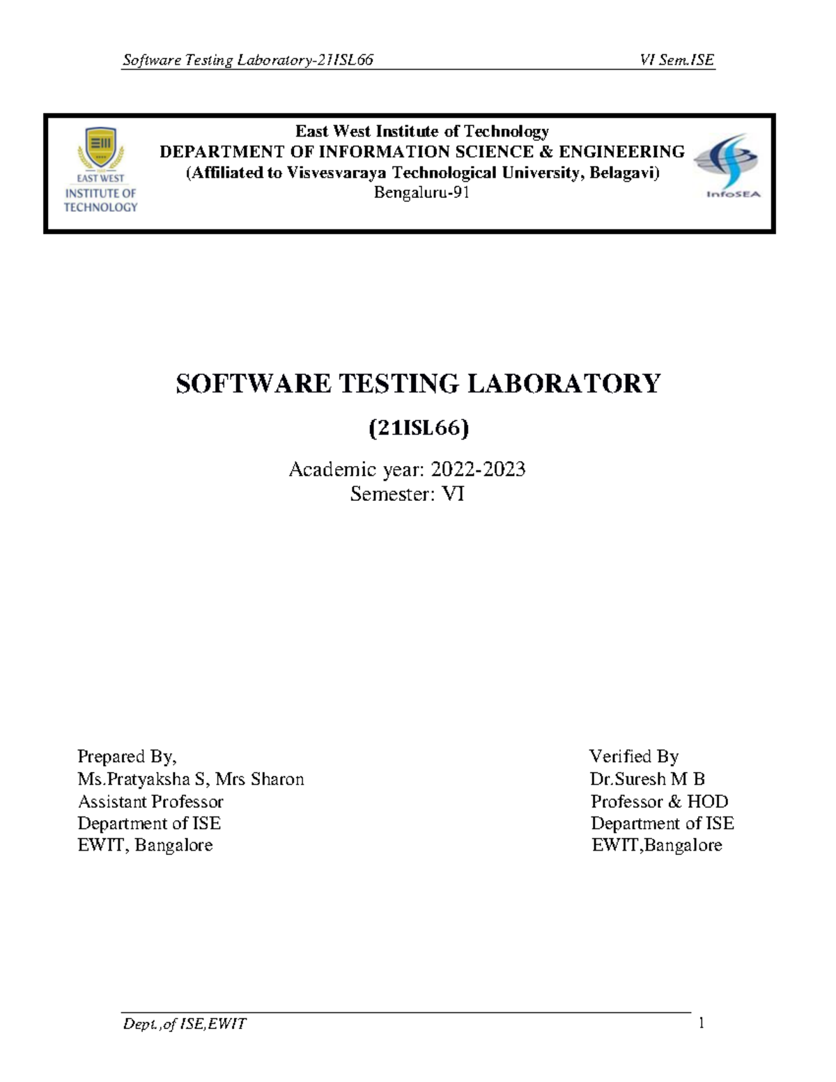 Software Testing Lab Manual - EWIT 2021 (21ISL66) - Studocu