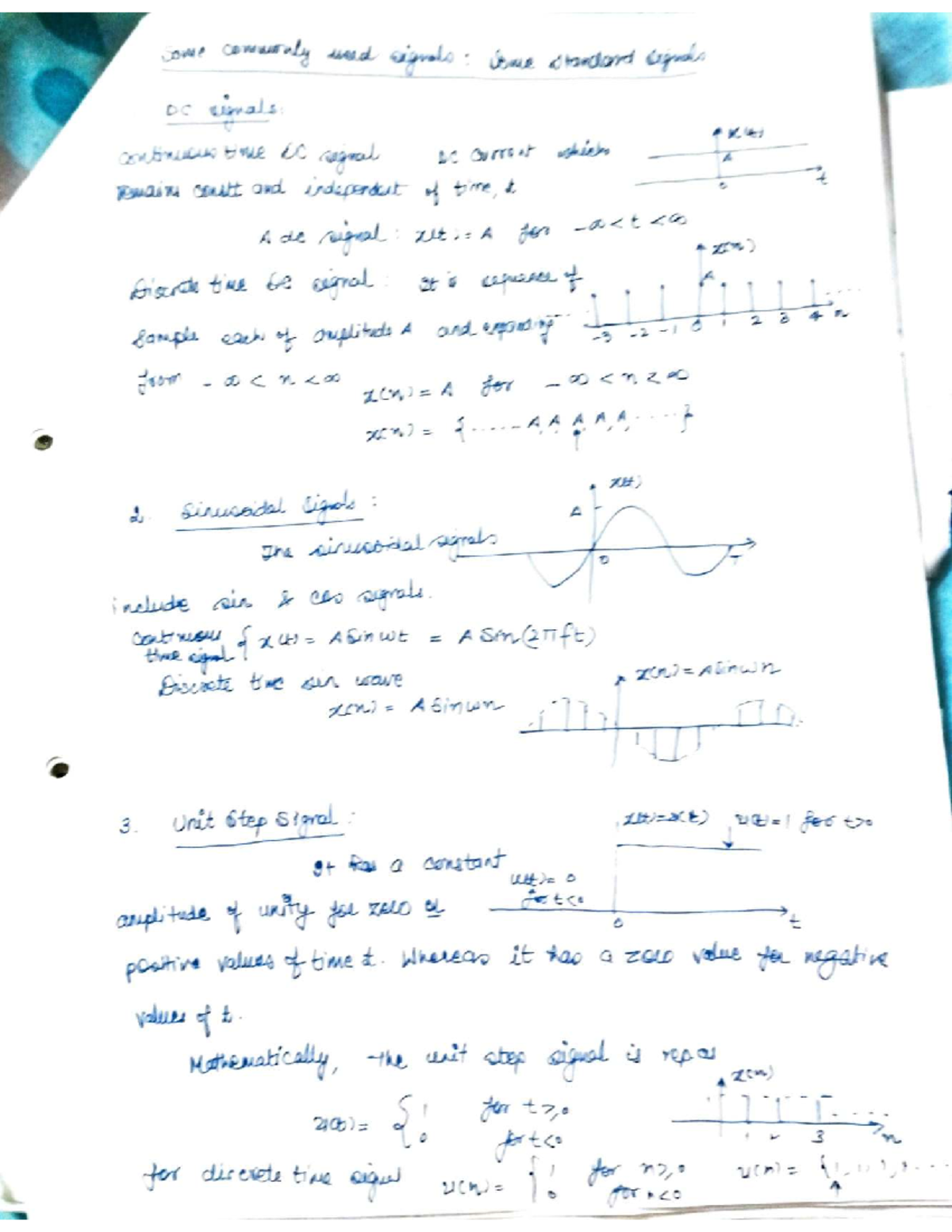 Types of Signals in Continuous and Discrete Time Systems (EE 101) - Studocu