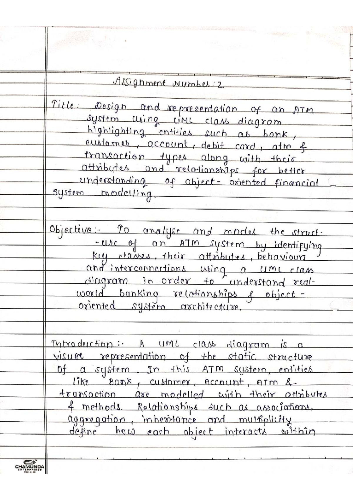 OOMD Assignment 02: UML Class Diagrams for ATM & Windowing Systems ...