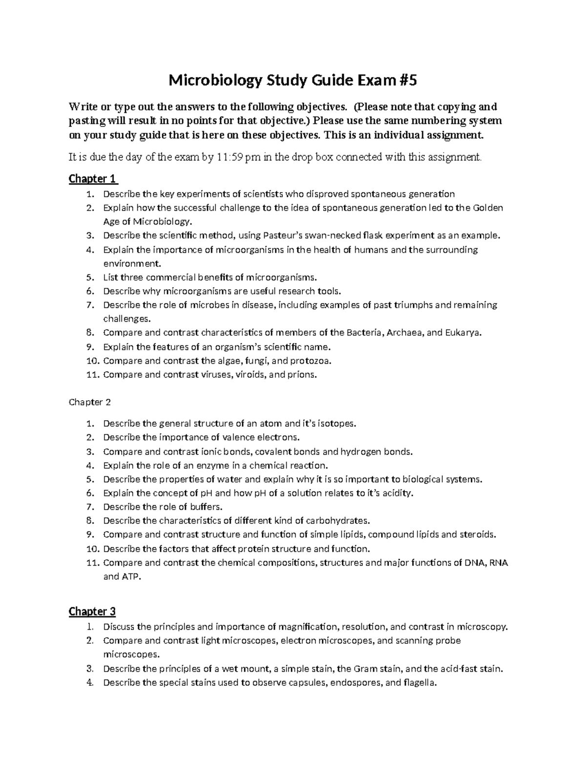 Microbiology Study Guide: Exam #5 Key Concepts and Topics - Studocu