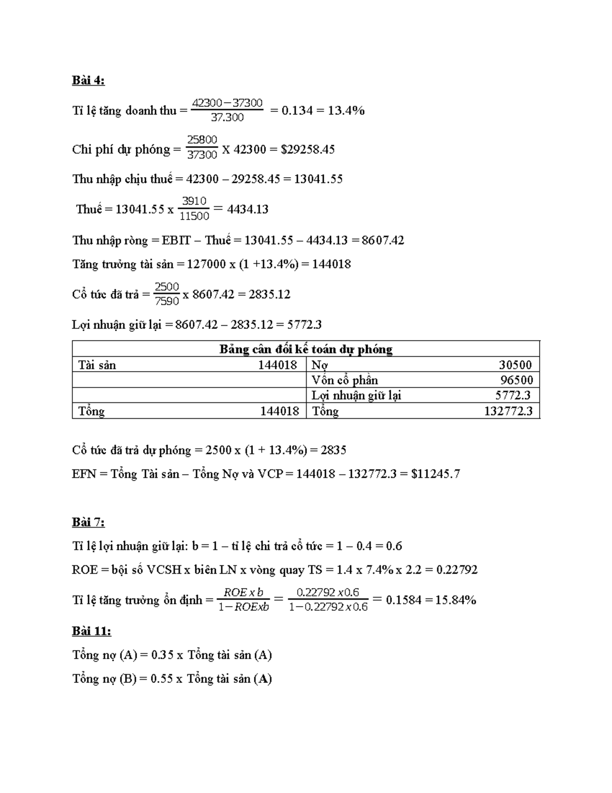 Qttc Chapter 3 - Detailed Financial Calculations and Projections - Studocu