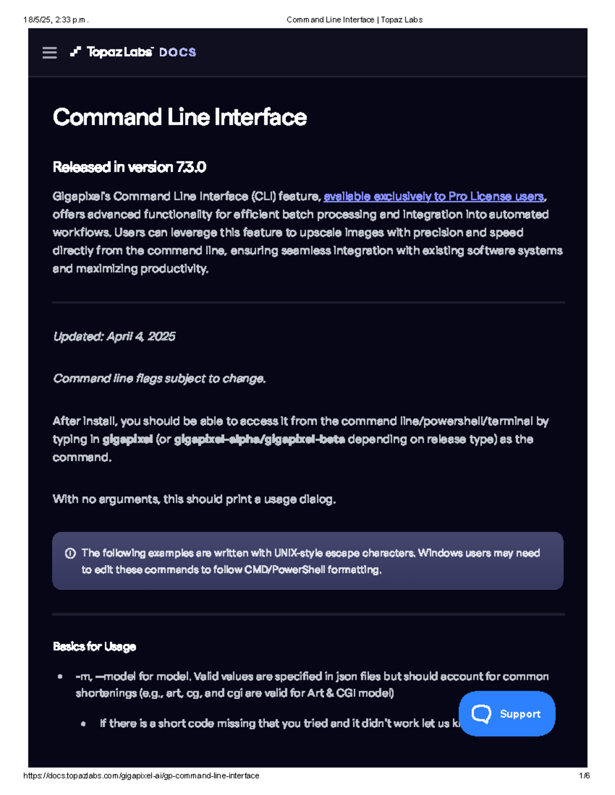 Topaz Labs CLI Guide v7.3.0: Batch Processing & AI Models - Studocu
