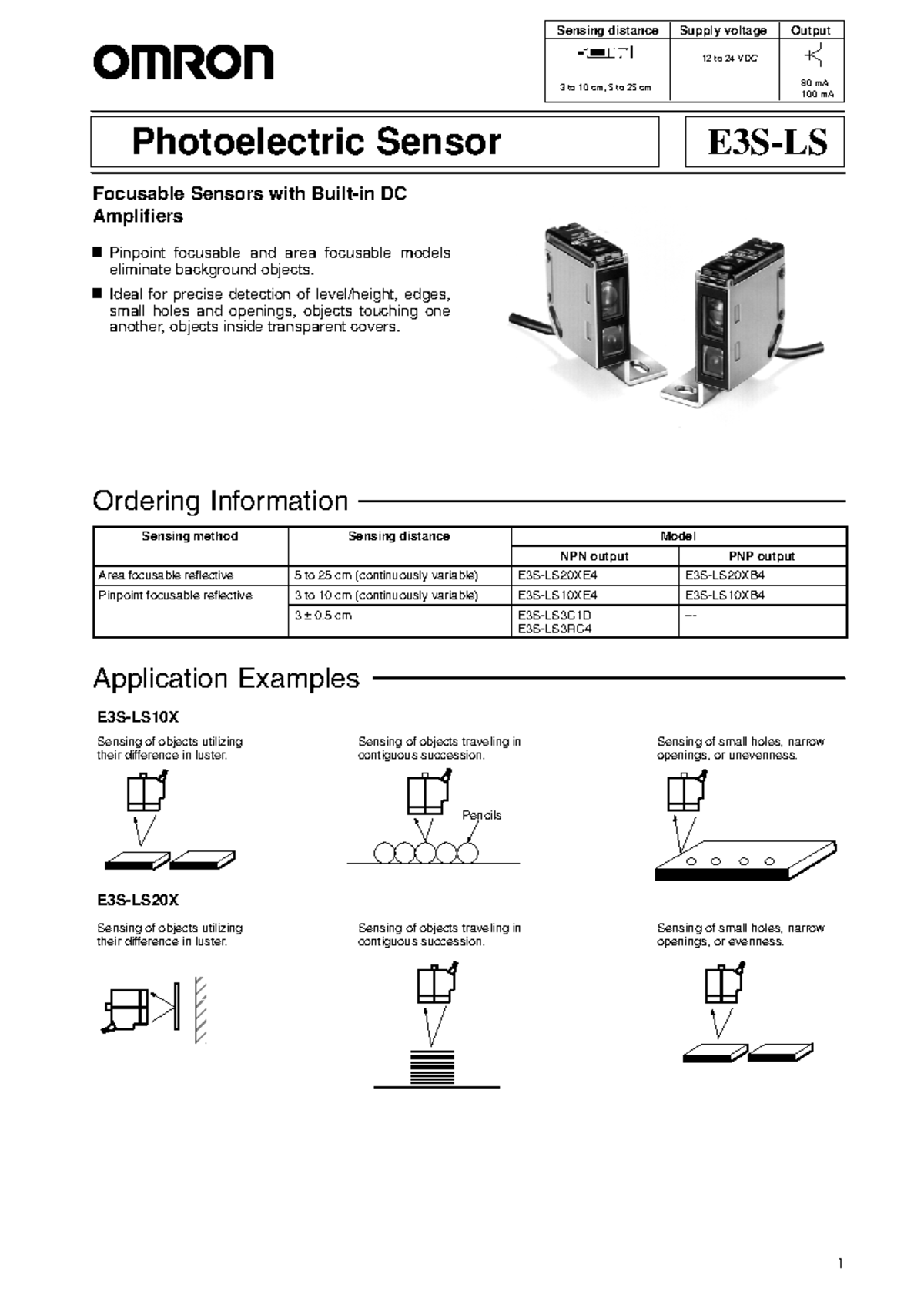 E3S-LS Photoelectric Sensors: Specifications & Applications Overview ...
