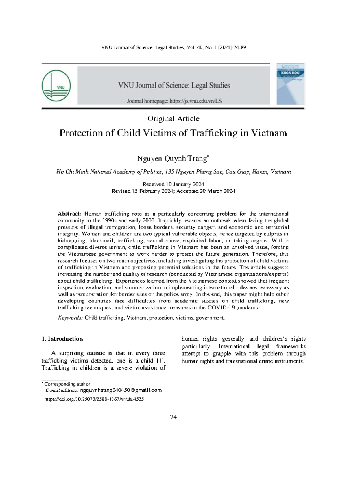 4535 85 10596 1 10 20240330 - VNU Journal of Science: Legal Studies ...