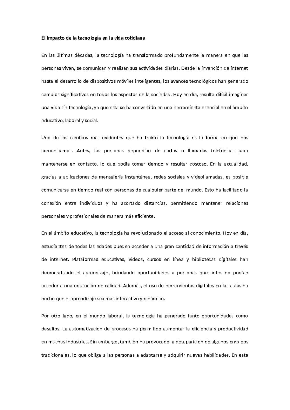 El impacto de la tecnología en la vida cotidiana: Análisis y ...