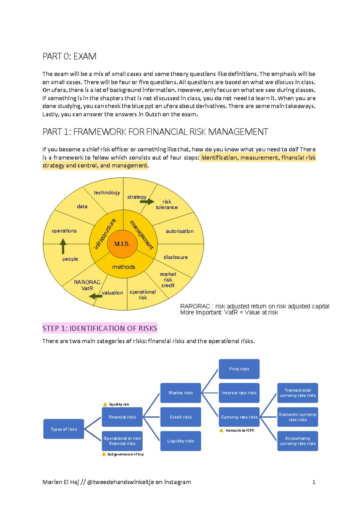 Risk Management Summary for Financial Risk Management (FRM) - SV