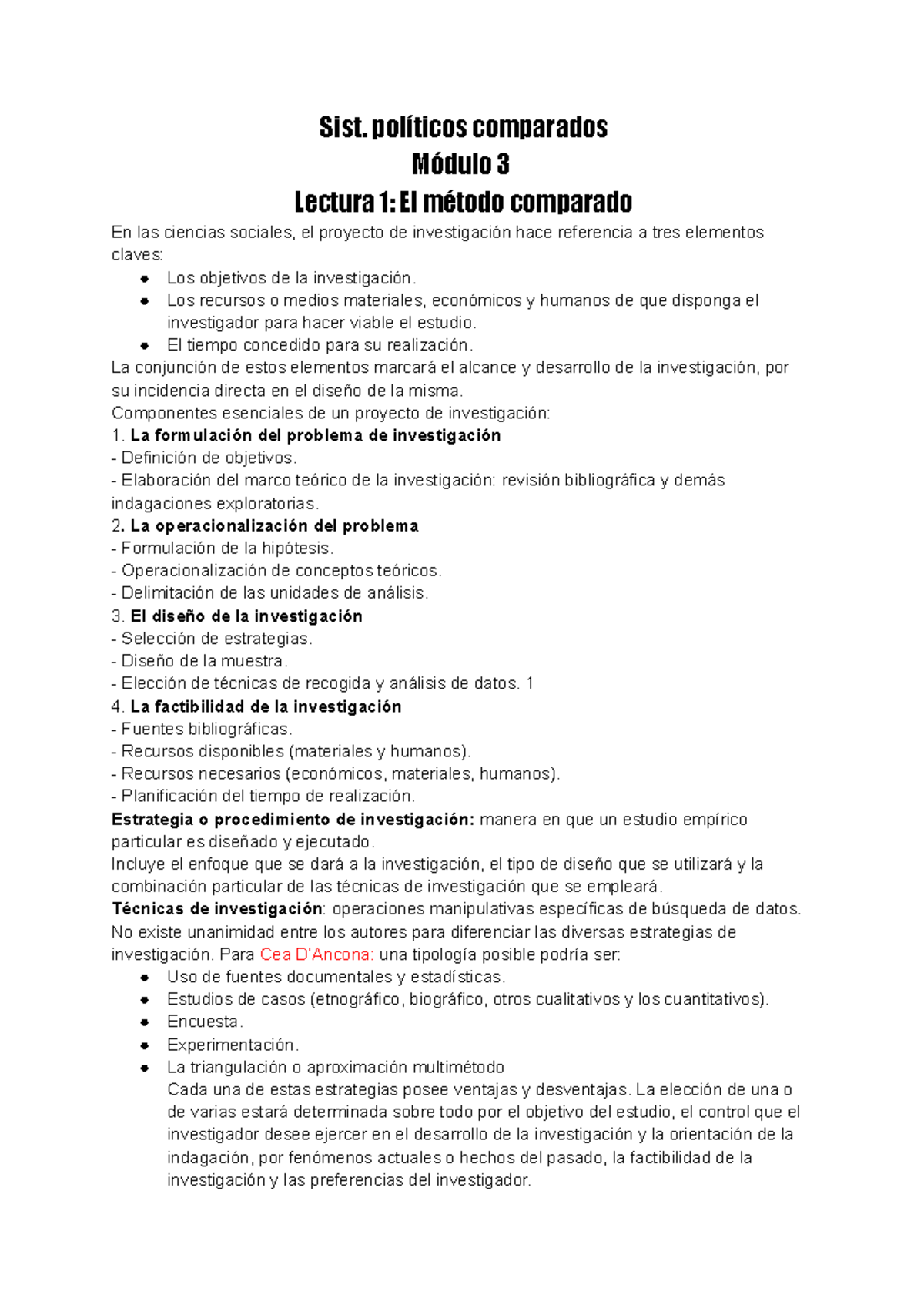 Sist. Políticos Comparados Módulo 3: El Método Comparado en ...