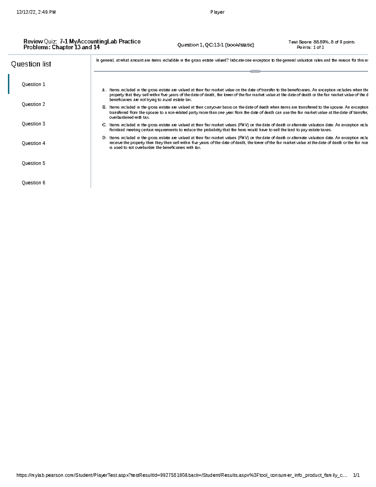 My Accounting Lab Quiz: Practice Problems for Chapters 13 & 14 - Studocu