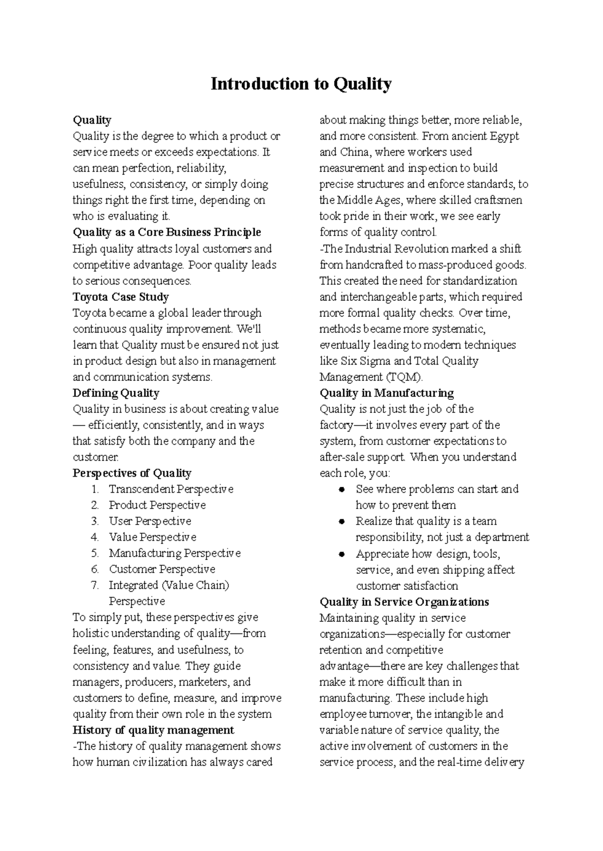 Quality Management Insights: Perspectives, History, and Strategies ...