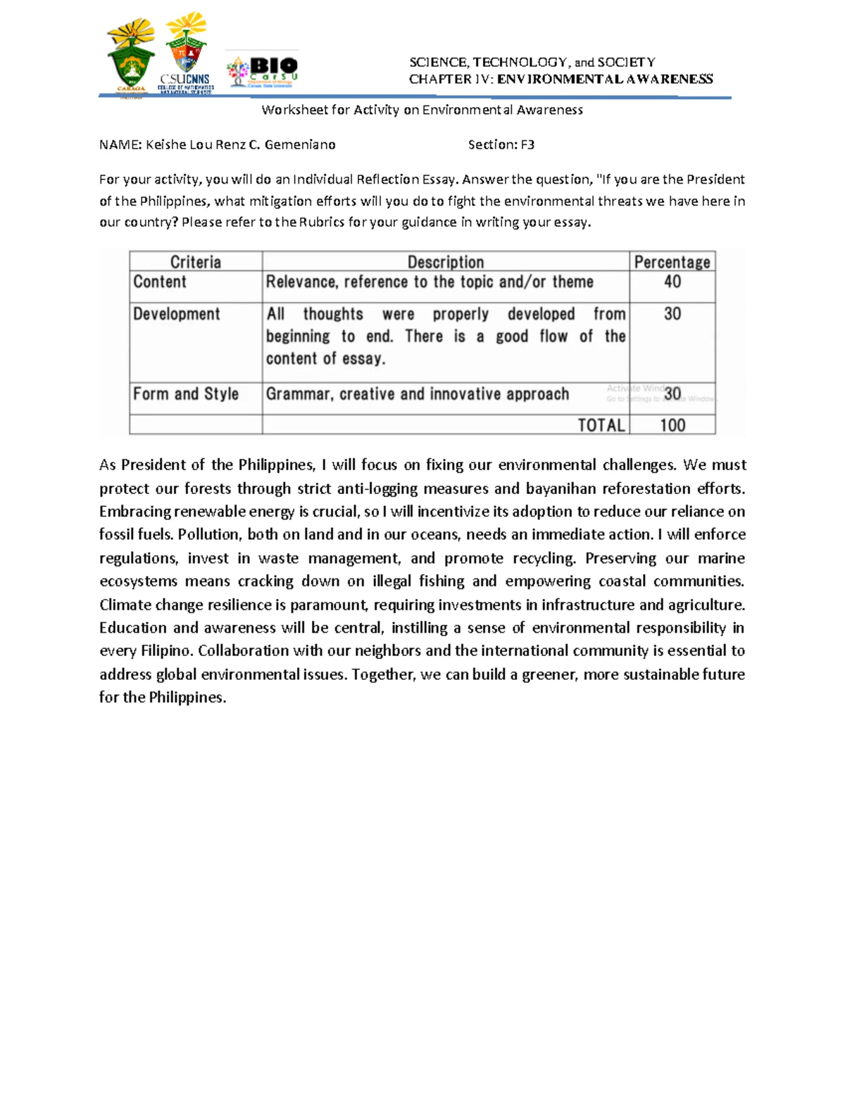 Worksheet 9 Climate Change - Lesson 27 Climate Change and Energy Crisis ...