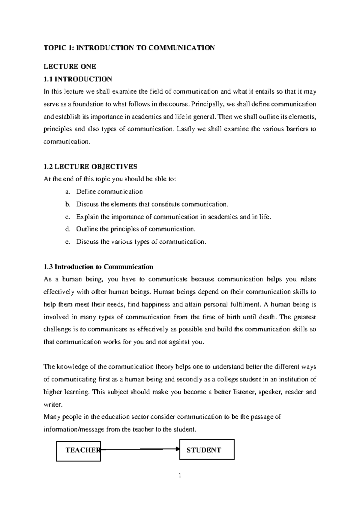 Lecture 1 Notes on Communication Skills (COMM 2020) PDF - Studocu