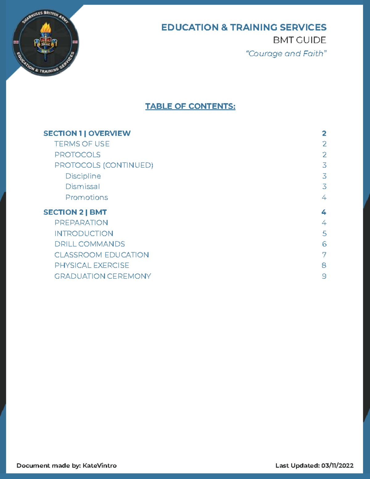 ETS BMT Guide - sfsafnd - BMT GUIDE “Courage and Faith” SECTION 1 ...