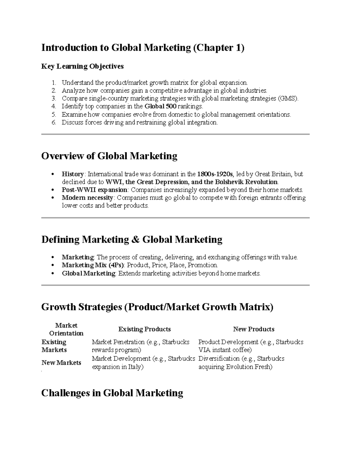 Global Marketing Insights (MKT 101) - Key Concepts & Strategies - Studocu