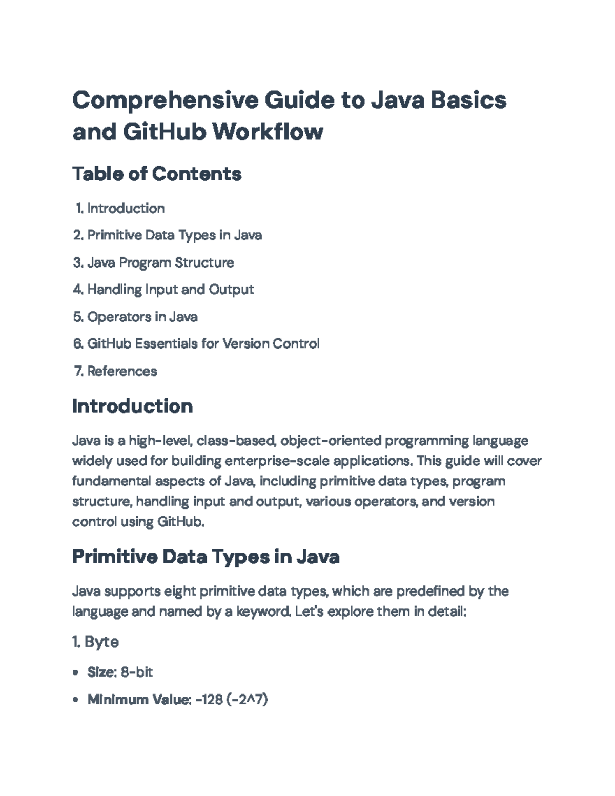 Java Basics and GitHub Workflow: A Comprehensive Guide for Beginners ...