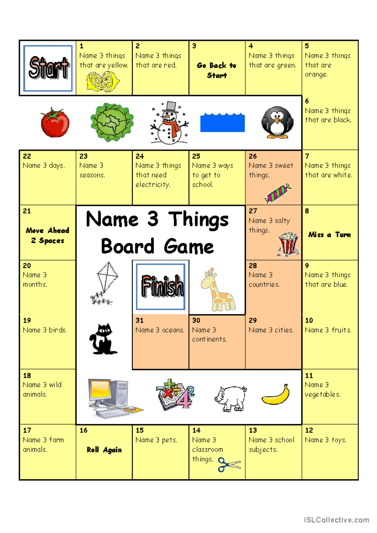 Board Game - Name 3 Things (Easy) - Studocu