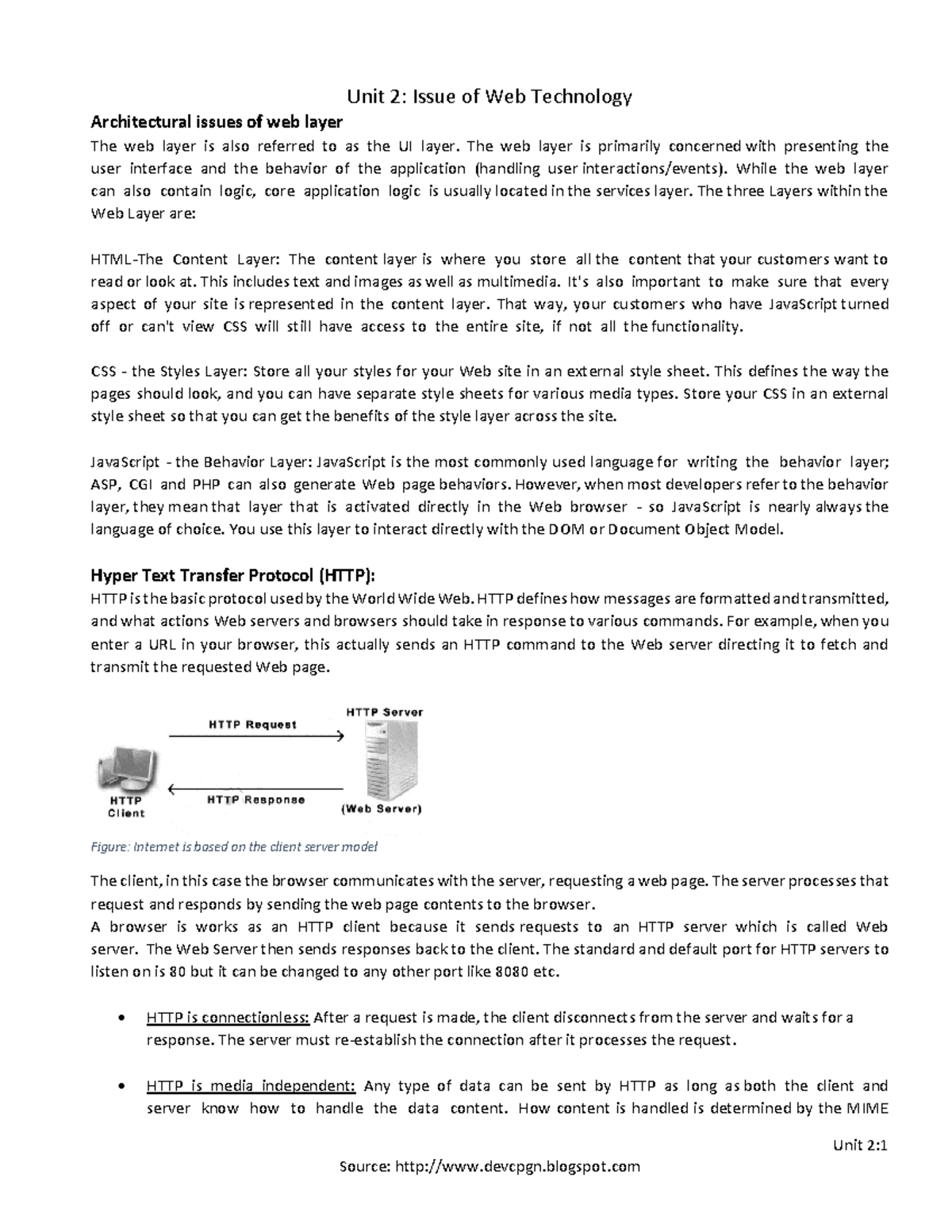 Unit 2 notes web technology - Unit 2: Unit 2: Issue of Web Technology ...