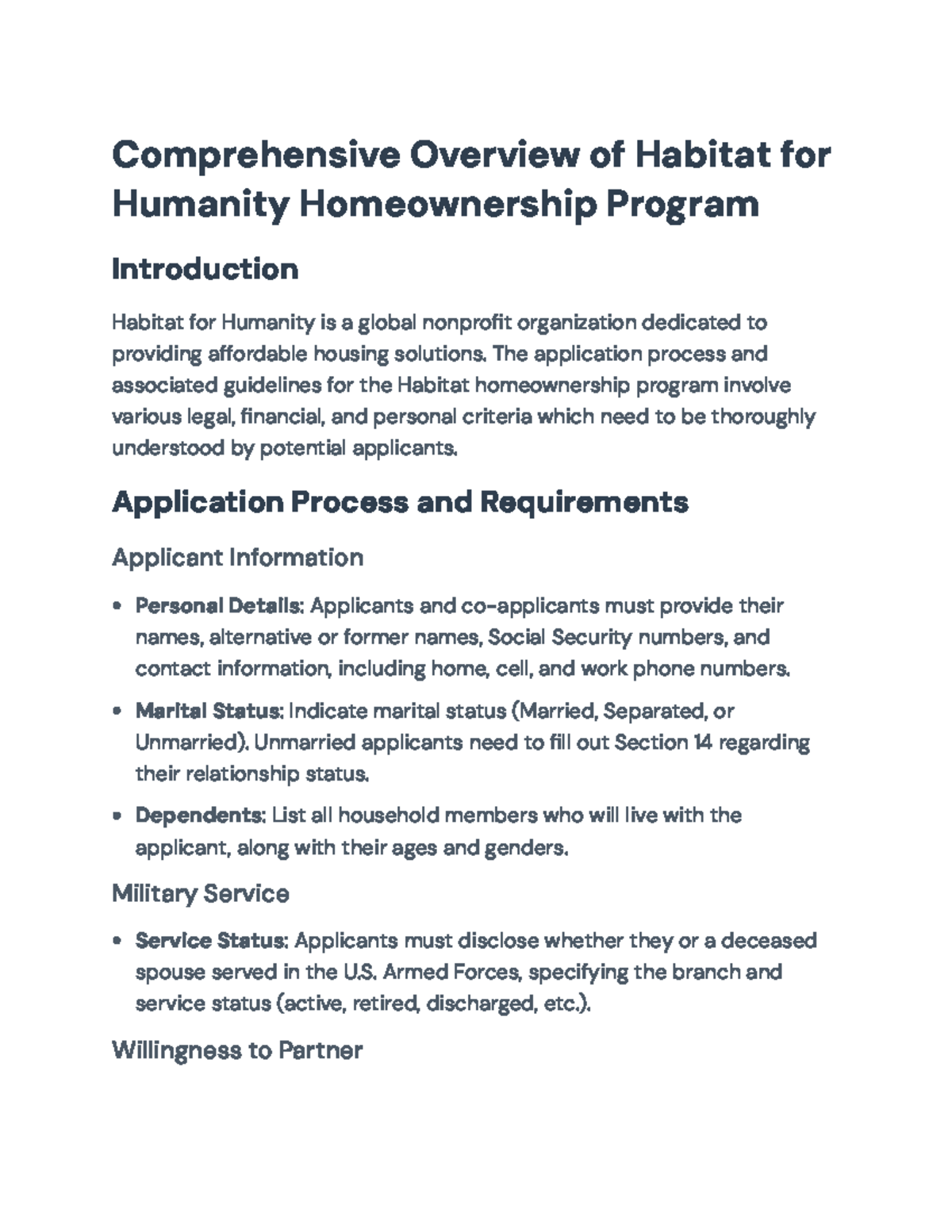 Habitat for Humanity Homeownership Program: Application Guide 2023 ...