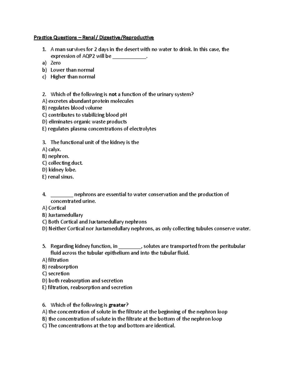 BIO2A03 Final Exam Practice Questions and Answers - Studocu