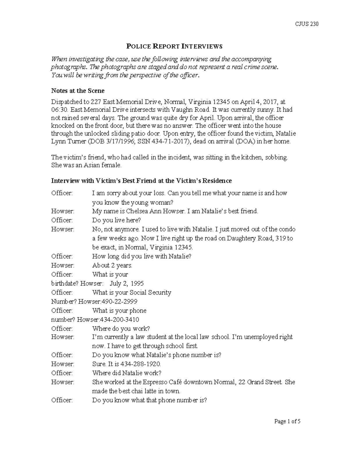 Police Report Interviews - POLICE REPORT INTERVIEWS When investigating ...