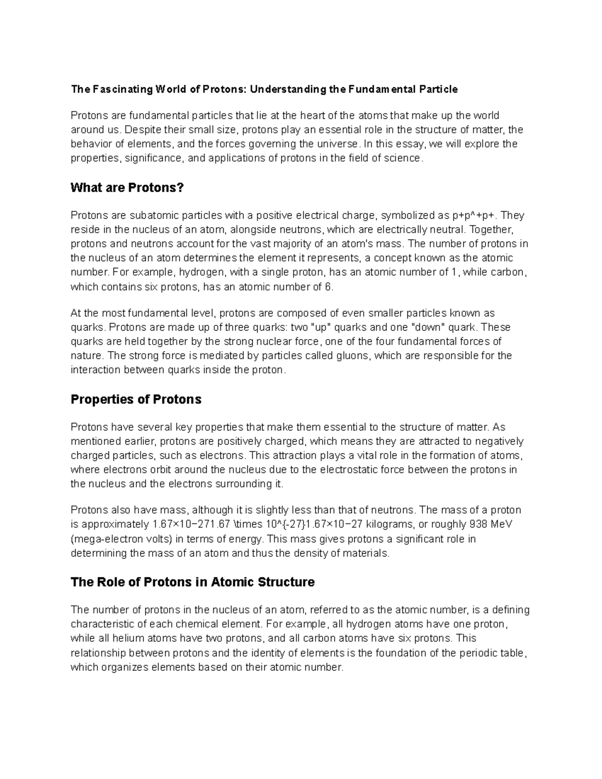 Protons - N/A - The Fascinating World of Protons: Understanding the ...