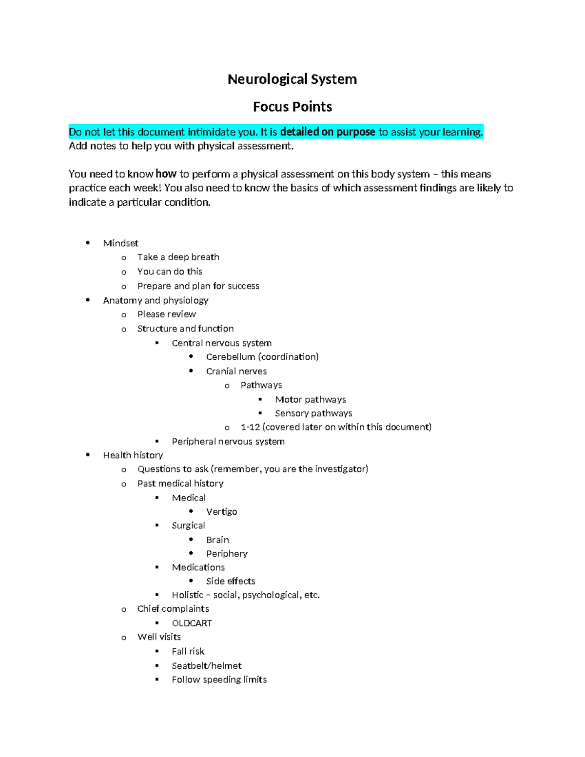 Comprehensive Exam Focus Points: Essential Skills & Techniques - Studocu